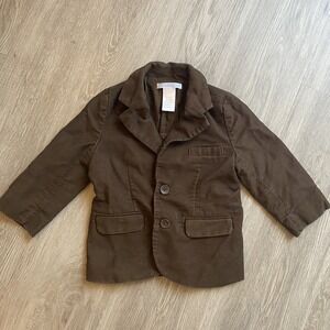 Janie‎ and Jack Boys 18-24 Months Blazer Jacket Brown Velvet Preppy Academia